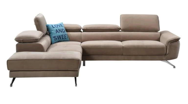 fabric sofa with adjustable headrest